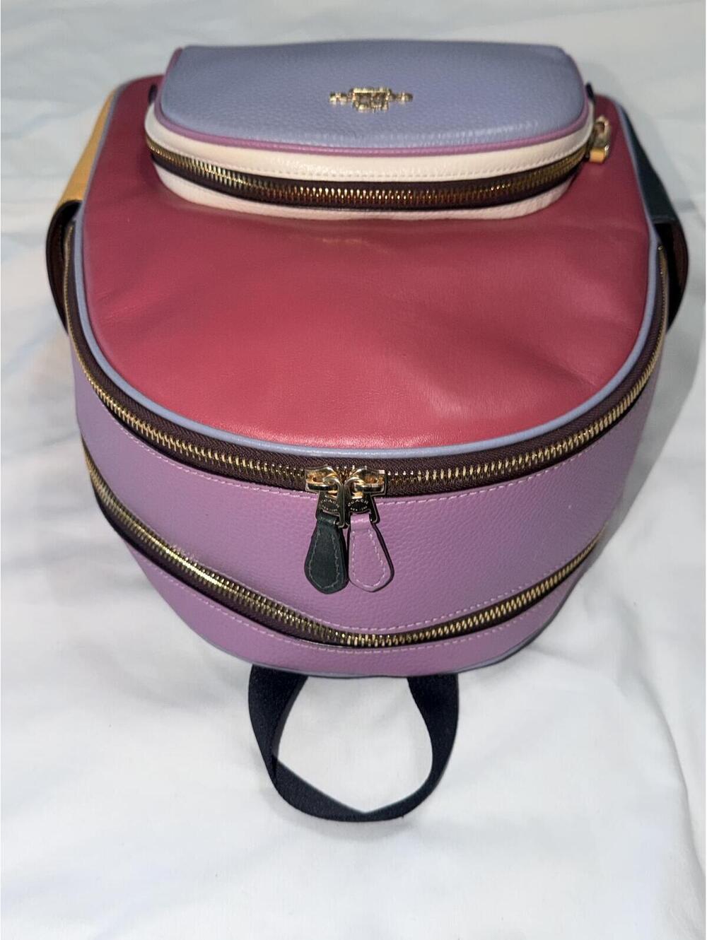 Coach Court Backpack In Colorblock IM/Watermelon Multi - Picture 2 of 9
